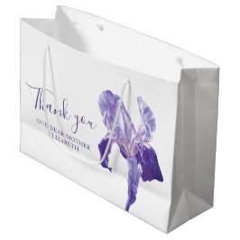 Dank je bruiloft paarse iris moeder favor bag groot cadeauzakje
