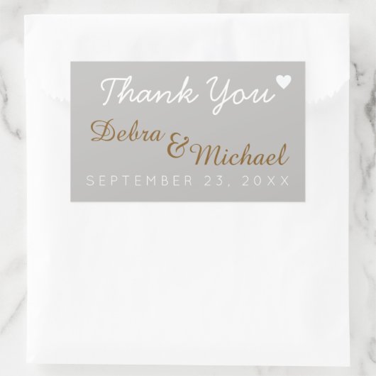 dank je, bruiloft rechthoekige sticker (Tas)