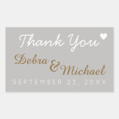 dank je, bruiloft rechthoekige sticker (Voorkant)