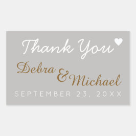 dank je, bruiloft rechthoekige sticker