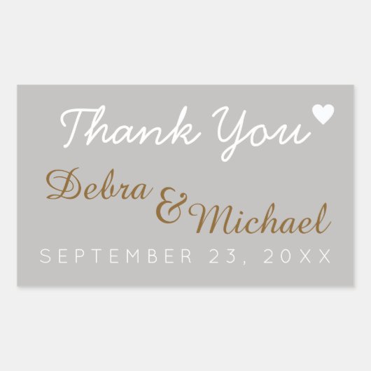 dank je, bruiloft rechthoekige sticker (Voorkant)
