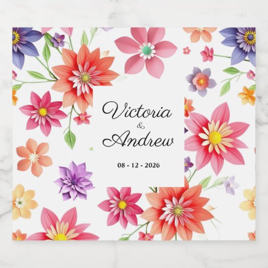 Dank je bruiloft sparkling wijnetiket (Enkel label)