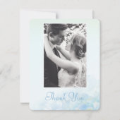 Dank je bruiloftsfoto hortensia blauw groen kaart (Voorkant)