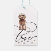 Dank je bruine Cavapoo hond Trouwen Cadeaulabel (Achterkant)