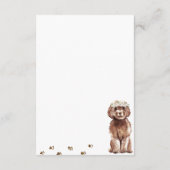 Dank je bruine Cavapoo puppy hond Trouw Informatiekaartje (Achterkant)
