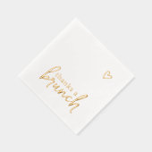 Dank je Brunch Liefde Hart Minimalistisch Folie Servetten (Rechts)