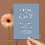 Dank je, Brunch, Modieus Klassieke Bruiloft Kaart<br><div class="desc">Maak op elegante wijze uw happy end bekend met onze moderne, stijlvolle trouwkaart voor een intieme elopement, "Thanks a Brunch". Speciaal ontworpen voor koppels die hun liefdesverhaal voortzetten, vindt deze uitnodiging de perfecte balans tussen verfijning en charme, waarmee de toon wordt gezet voor een onvergetelijk evenement. Met een modern contemporain...</div>