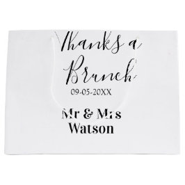 Dank je brunch na huwelijksnaam datum eenvoudig  groot cadeauzakje