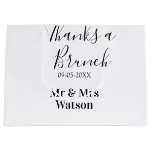 Dank je brunch na huwelijksnaam datum eenvoudig groot cadeauzakje