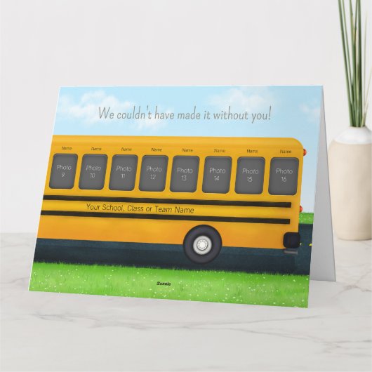 Dank je bus driver Yellow School Bus 16 Foto's Kaart (Achterkant)