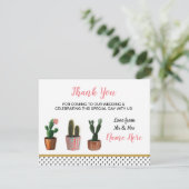 Dank Je Cactus Cacti Trouwkaart Stippen Cute Bedankkaart (Staand voorkant)