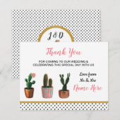 Dank Je Cactus Cacti Trouwkaart Stippen Cute Bedankkaart (Voorkant / Achterkant)