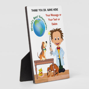 Dank je cadeau voor de dierenarts, hem, PERSONALIS Fotoplaat