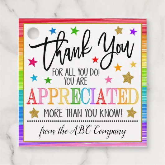 Dank je cadeauLabels Bedankjes Labels (Voorkant)