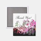 Dank je cadeautje - Magnet - Elegant Flowers (Voorkant / Achterkant)