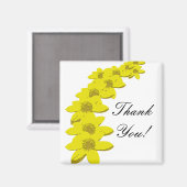 Dank je cadeautje - Magnet - Gele bloemen (Voorkant / Achterkant)