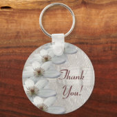 Dank je cadeautje - Sleutelhanger White Lace en Fl (Voorkant)