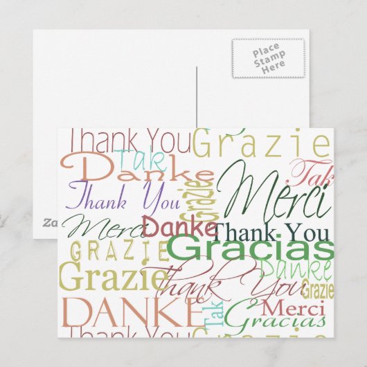 Dank je cadeautjes briefkaart (Voorkant / Achterkant)