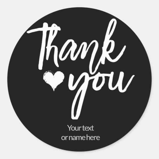 Dank je calligrafische sticker (Voorkant)