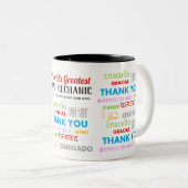 Dank je CAR MECHANIC - werelds grootste dank Tweekleurige Koffiemok (Voorkant rechts)