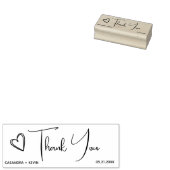 Dank Je Casual Schrift Hart Rubberstempel (Gestempeld)