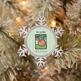 Dank je CCD leraar, appel Tin Sneeuwvlok Ornament