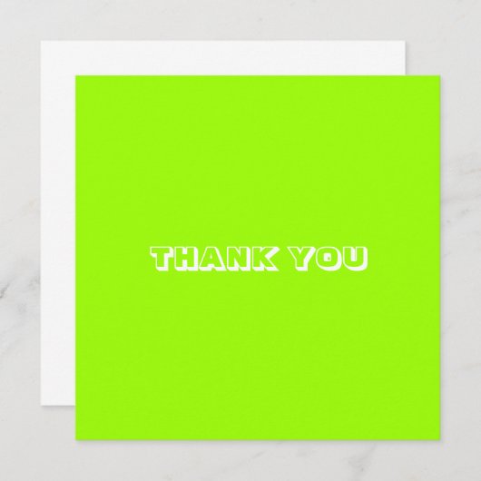 Dank je, chartreuse groen wit (Voorkant / Achterkant)
