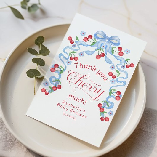 Dank je Cherry Much Cherry bovenop Dank je kaart