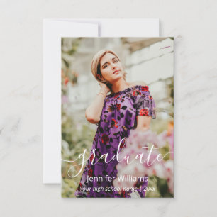 dank je chic kalligrafie foto's afstudeerkaart