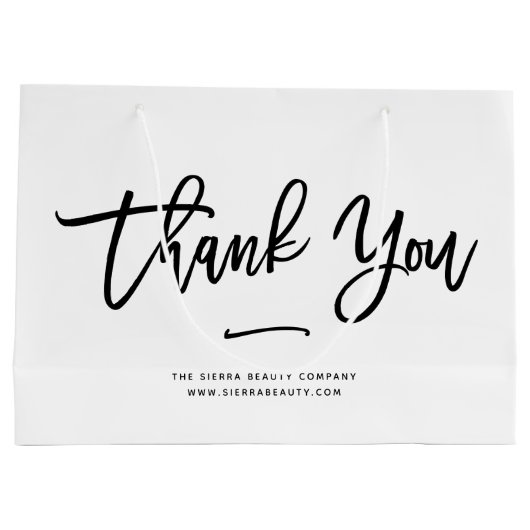 Dank je | Chique Custom Retail Shopping Bag Groot Cadeauzakje (Achterkant)