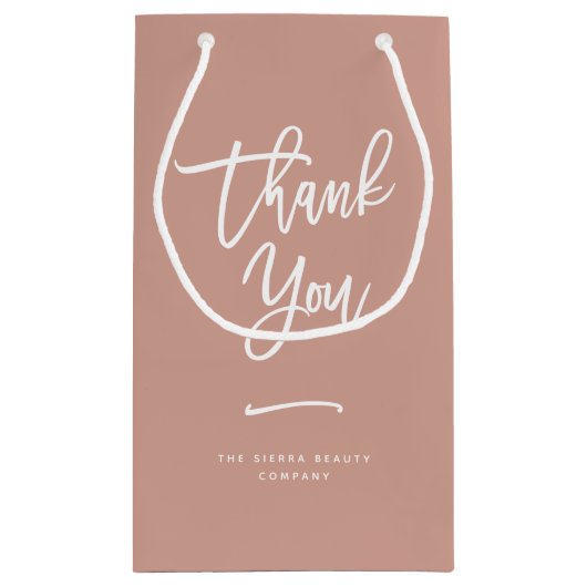 Dank je | Chique Terracotta Retail boodschappentas Klein Cadeauzakje (Achterkant)