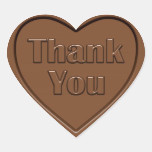 Dank je Chocoladehart Hart Sticker (Voorkant)