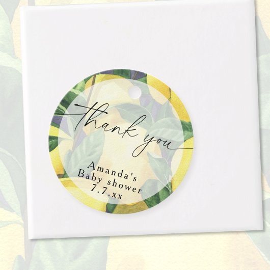Dank je - Citrus Citroen - Baby shower Bedankjes Labels