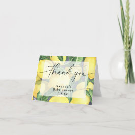 Dank je - Citrus Citroen - Baby shower Bedankkaart