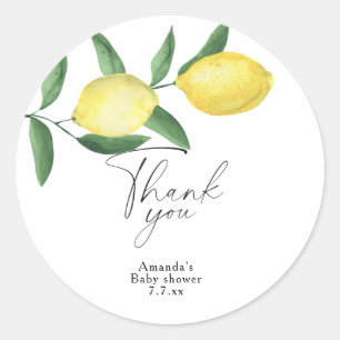 Dank je - Citrus Citroen - Baby shower Ronde Sticker