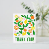 Dank Je Citrus Feest Aangepaste Kleurrijke Briefkaart (Staand voorkant)