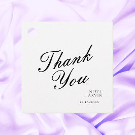 Dank je Clean Minimalist Modern Calligraphy Bedankjes Labels