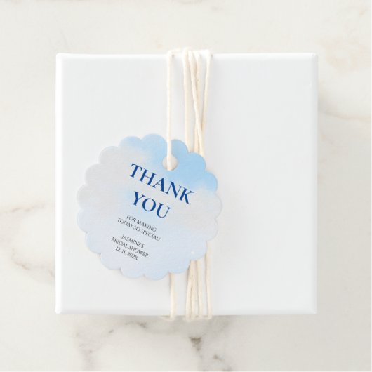 Dank je Cloud 9 Pastel Gradiënt Bruidsdouche Bedankjes Labels (In situ)