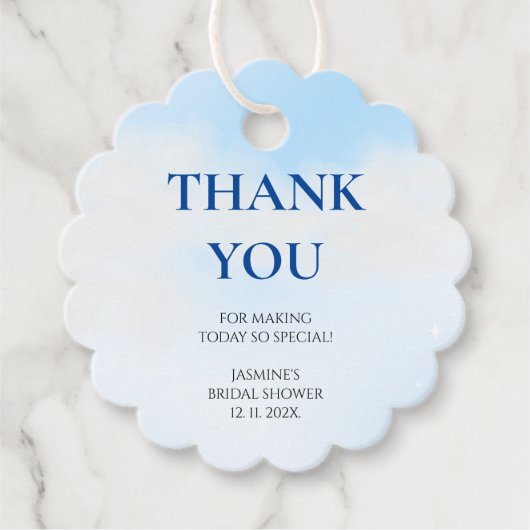 Dank je Cloud 9 Pastel Gradiënt Bruidsdouche Bedankjes Labels (Voorkant)