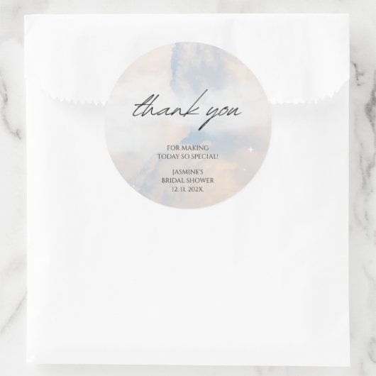 Dank je Cloud 9 Pastel Gradient Bruidsdouche Ronde Sticker (Tas)