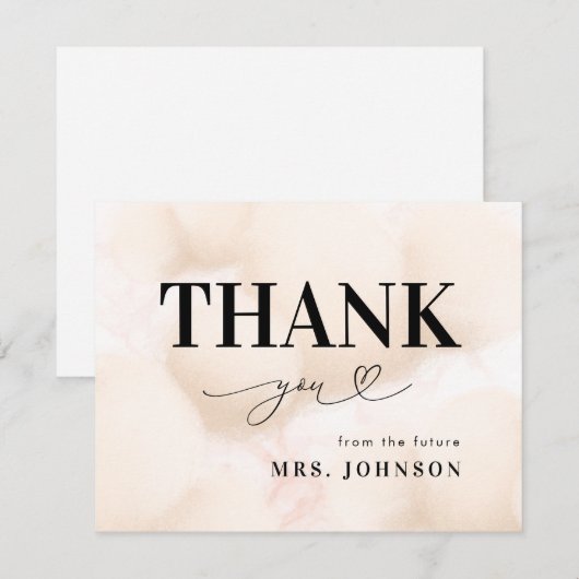 Dank je Cloud Nine 9 Hart Script Bruids douche Bedankkaart (Voorkant / Achterkant)