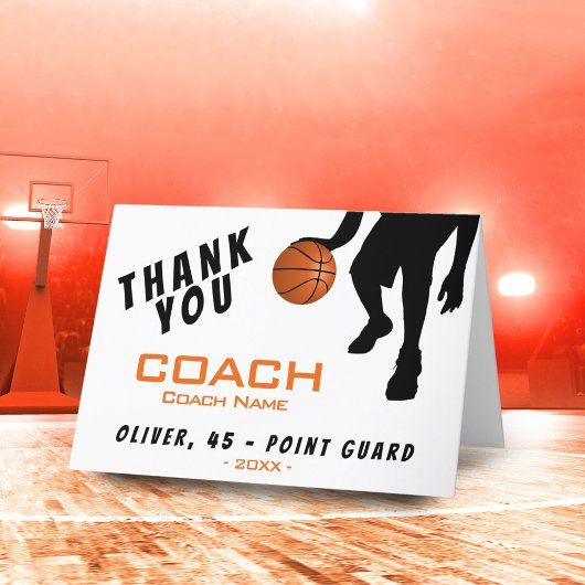 Dank je Coach Basketbal Speler Kaart