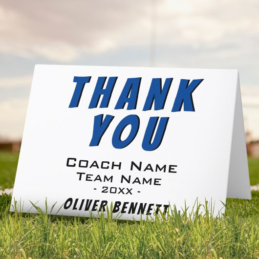 Dank je Coach Card Blue Bedankkaart