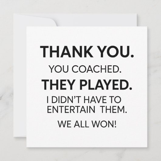 Dank je coach kaart (Voorkant)