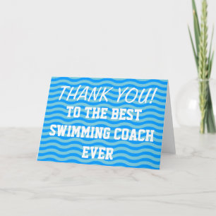 Dank je coach zwem wenskaarten bedankkaart