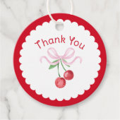 Dank je Coquette Cherry Bruidsmeisje Bedankjes Labels (Voorkant)