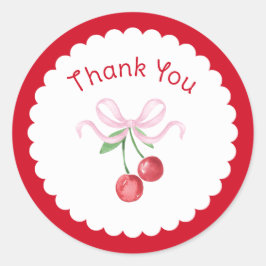 Dank je Coquette Cherry Bruidsmeisje Ronde Sticker