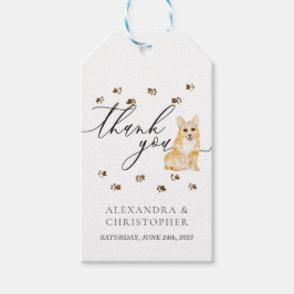 Dank je Corgi PUPPY hond Huwelijk Cadeaulabel