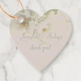 "Dank je!" Couple's Names Wedding Mauve Peony Bedankjes Labels