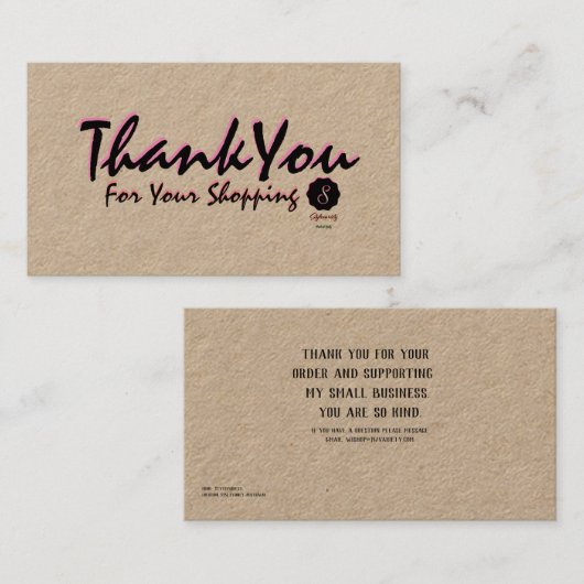 dank je creditcard visitekaartje (Voorkant / Achterkant)